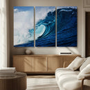 Ocean Wave at Sunset Canvas Art, Large Wall Print of Vibrant