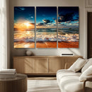 Golden Hour Sunset Over Ocean Waves Wall Art Canvas Print | by MyGreatCanvas | Canvas Wall Art Prints | Photo Prints & Wall Decor