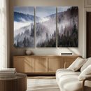 Beautiful Rising Fog in Winter Mountain Landscape- Framed