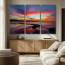 Glorious Sunset on The Beach Wall Art Canvas Print