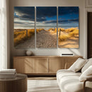 Ocean Beach Dark Clouds Wall Art Canvas Print