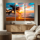 Palm Tree Sunset On The Beach Wall Art Canvas, Framed Palm by MyGreatCanvas | Canvas Wall Art Prints | Photo Prints & Wall Decor
