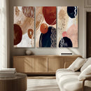 Boho Wall Art Canvas Print Set Mid-Century Prints Bohemian
