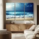 Majestic Ocean Wave Wall Art Canvas | 3 Panel Large Seascape