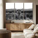Black and White Highland Cow Canvas Wall Art, Longhorn by MyGreatCanvas | Canvas Wall Art Prints | Photo Prints & Wall Decor