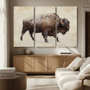 Buffalo Wall Art, Western Bison Canvas Print, Rustic Buffalo