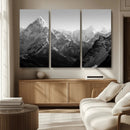 Everest Himalaya Mountain Peaks Black & White Triptych