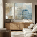 Abstract Blue and Beige Wall Art, Modern Minimalist Canvas