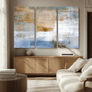 Blue Multi Panel Abstract Wall Art Canvas, Abstract Blue and