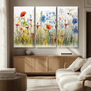 Colorful Wildflower Canvas Wall Art - Vibrant Floral