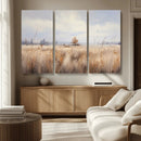 Golden Fields Wall Art Print Canvas – Serene Landscape of