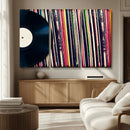 Vinyl Record and Album Collection Canvas Wall Art - Retro