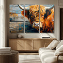 Highland Cow Abstract Canvas Wall Art – Bold Farmhouse