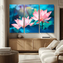 Pink Lotus Flower Canvas Wall Art | Vibrant Floral Wall