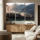 Foggy Mountain Canvas Print Forest Wall Art