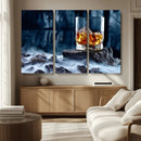 Whiskey Ice Wall Art Canvas Print