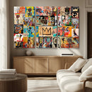 Abstract Art Collage Wall Art Canvas Print – Framed, Ready