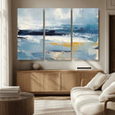 Abstract Ocean Canvas Wall Art - Coastal Blue and Gold