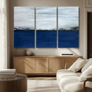 Navy Blue Abstract Wall Art Canvas Print