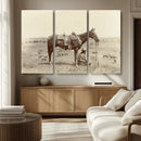 Cowboy Wall Art - Western Horse Canvas Print - Vintage
