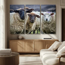 Charming Sheep Portrait Wall Art – Trio of Woolly Companions by MyGreatCanvas | Canvas Wall Art Prints | Photo Prints & Wall Decor