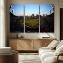 PNC Park Evening Game Triple Canvas Wall Art - Pittsburgh