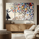 Banksy Graffiti Wall Art Canvas Print: Girl Releasing