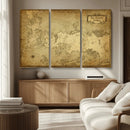 Vintage Game of Thrones Map Wall Art | Westeros and Essos