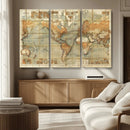 Push Pin World Map Canvas Print – Travel Tracker Wall Art