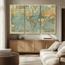 Push Pin World Map Canvas Print – Travel Tracker Wall Art