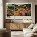 Yayoi Kusama Abstract Print, Vibrant Floral Mountain Art