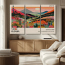 Yayoi Kusama Landscape Canvas Print, Vibrant Floral Mountain