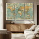 Push Pin World Map Canvas Print – Travel Tracker Wall Art