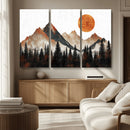 Modern Abstract Mountain Canvas Wall Art Print, Abstract