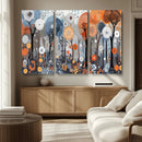 Abstract Winter Landscape Canvas Wall Art Print - Large