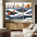 Abstract Winter Landscape Canvas Wall Art Print -  Large