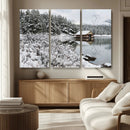 Winter Wall Art - Cabin by the Lake Canvas Wall Art - Serene by MyGreatCanvas | Canvas Wall Art Prints | Photo Prints & Wall Decor
