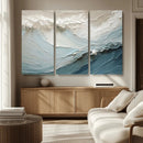 Waves Abstract Wall Art Print, Modern Framed Abstract Canvas