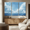 Abstract Ocean Print Artwork- Serene Blue Ocean Canvas Wall