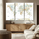 Animal World Map for Kids Room Decor