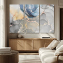 Large Abstract Blue and Gold Canvas Wall Art | Fluid Ink