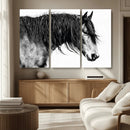 Majestic Horse Wall Art – Framed Black White Portrait Canvas by MyGreatCanvas | Canvas Wall Art Prints | Photo Prints & Wall Decor