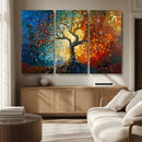 Yggdrasil Tree of Life Mosaic Stained Glass Wall Art Canvas,