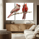 Cardinal Canvas Wall Art - Male and Female Cardinal Print -