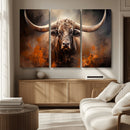 Highland Bull Canvas Abstract Canvas Wall Art Print –