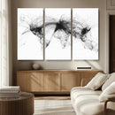 Flight Routes Air Traffic Map Canvas Wall Art - Framed -