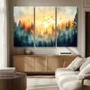 Abstract Forest Wall Art Print- Serene Nature Canvas Print