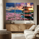 Mount Fuji Cherry Blossom Wall Art Canvas Print – Framed
