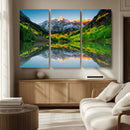 Sunrise Maroon Bells Lake Wall Art Canvas Print – Framed Elk