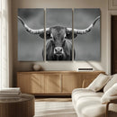 Texas Longhorn Wall Art Canvas Print – Framed Western Bull